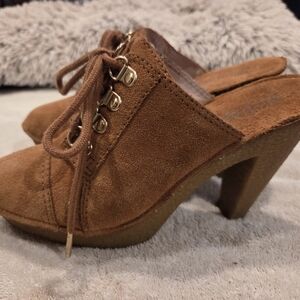 Michael Kors Brown Suede Women's Heeled Mules - Size 7